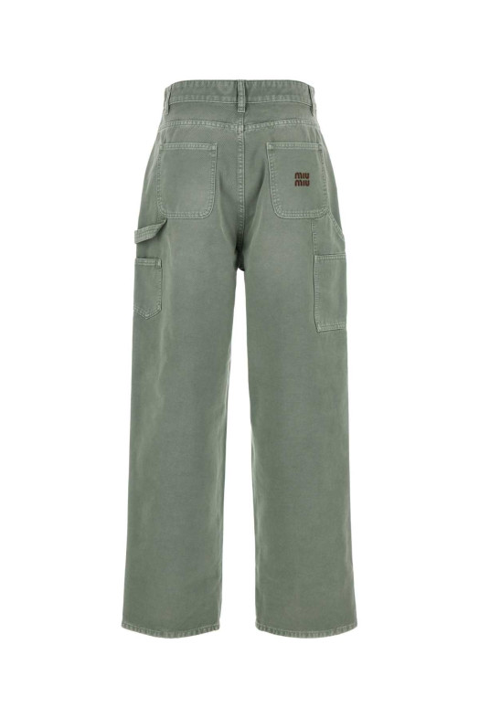 Sage green gabardine pant MIU MIU (MP1723SAM11350)