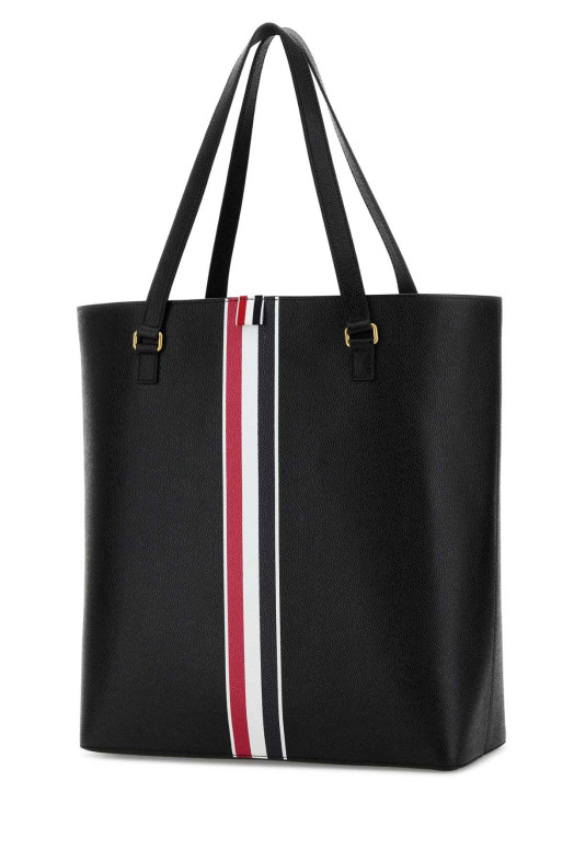 Black leather shopping bag THOM BROWNE (UAG250A00198)