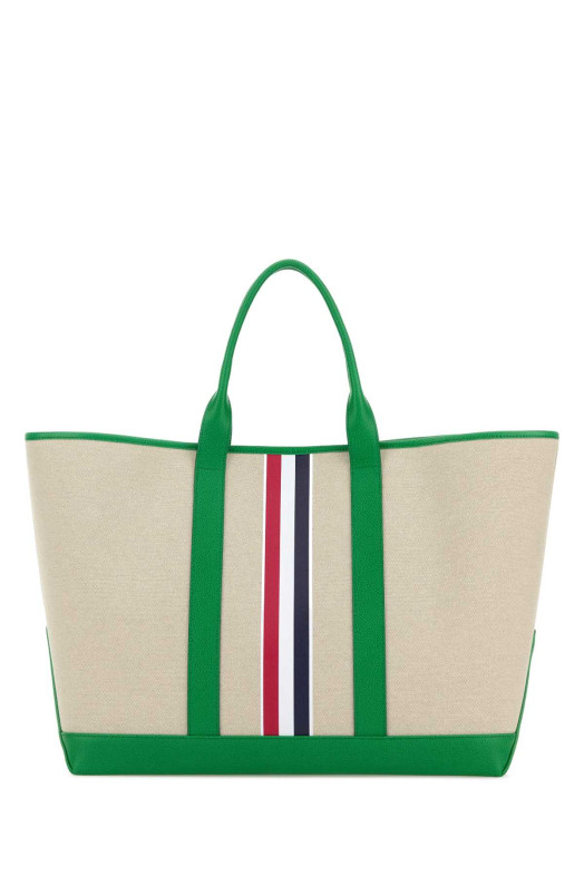 Sand canvas medium shopping bag THOM BROWNE (UAG261AF0492)