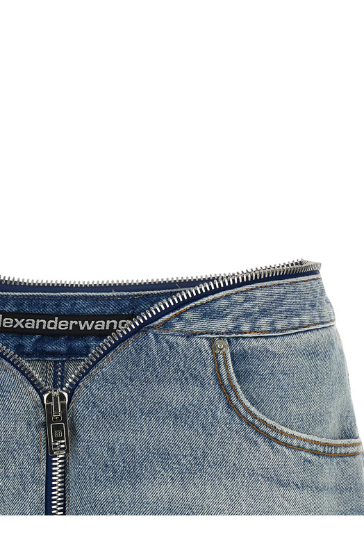 'Zip V-Waist' shorts BLUE