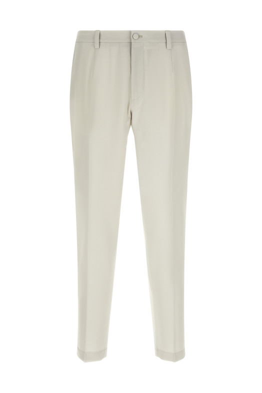 Poplin wool pants Beige