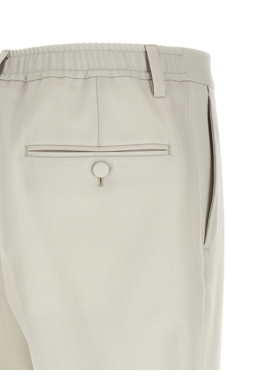 Poplin wool pants Beige