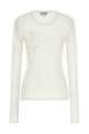 Pointelle cotton sweater White