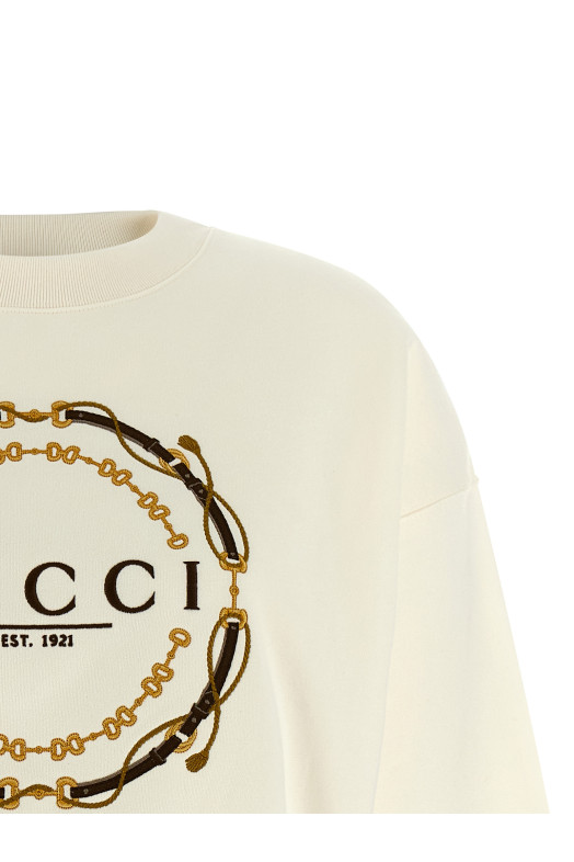 Embroidery sweatshirt White