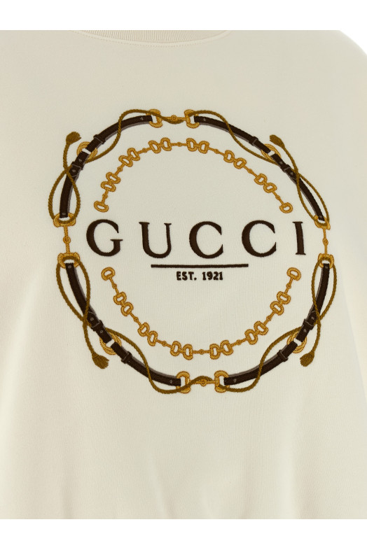 Embroidery sweatshirt White