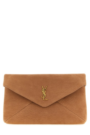 'Envelope' large clutch bag Beige