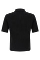 Micro-ribbed polo shirt  Black