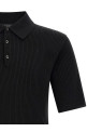 Micro-ribbed polo shirt  Black