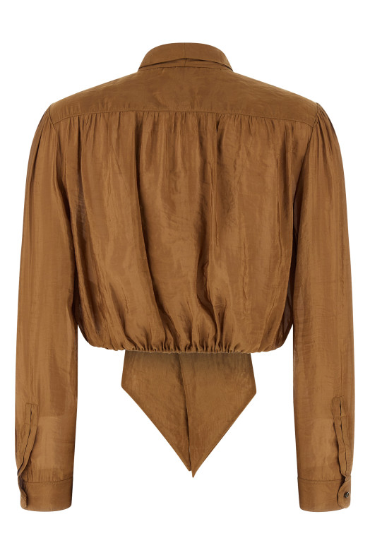 Lavallière neck blouse Brown