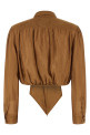 Lavallière neck blouse Brown