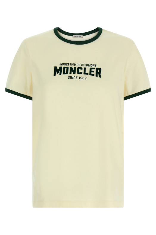 Flocked logo T-shirt Beige