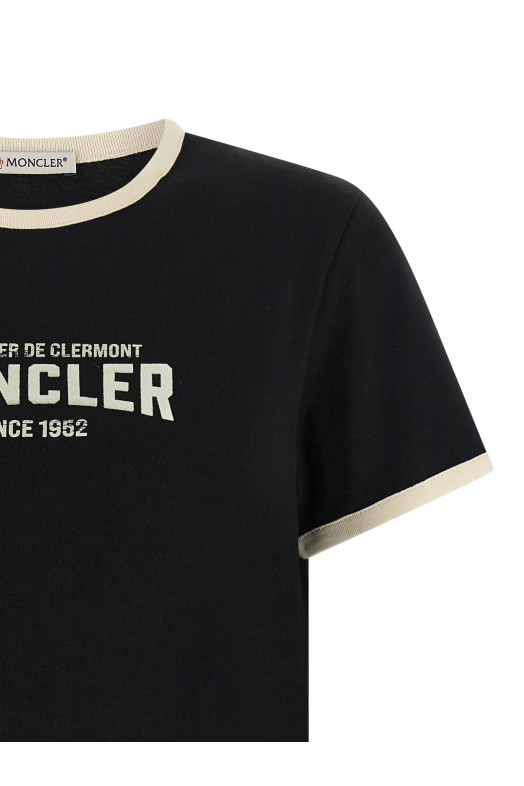 Flocked logo T-shirt Black