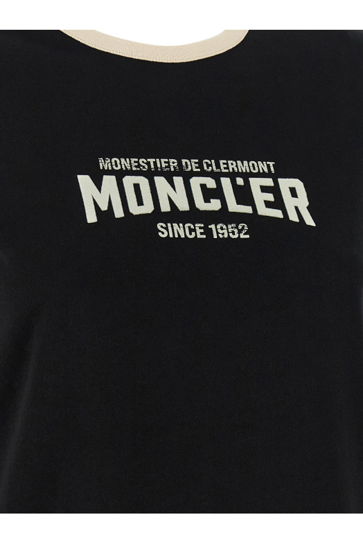 Flocked logo T-shirt Black