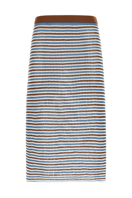 Striped crochet skirt Multicolor