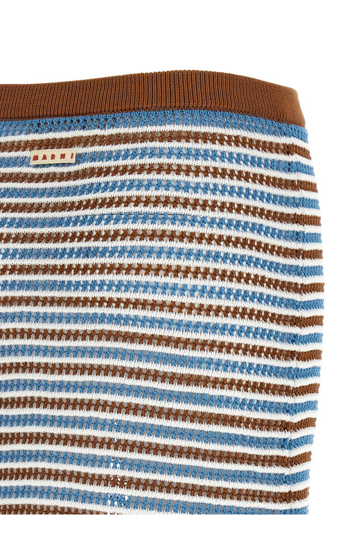 Striped crochet skirt Multicolor