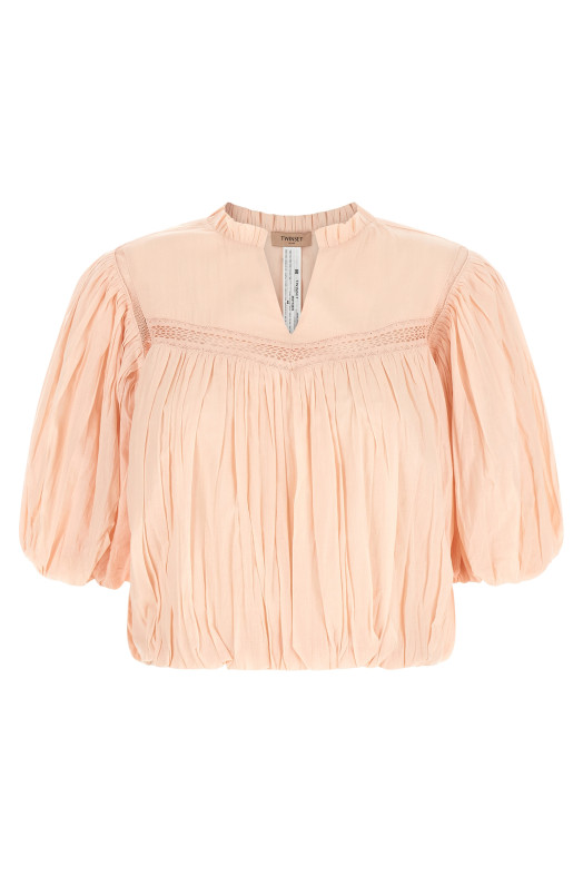 Curled blouse Pink