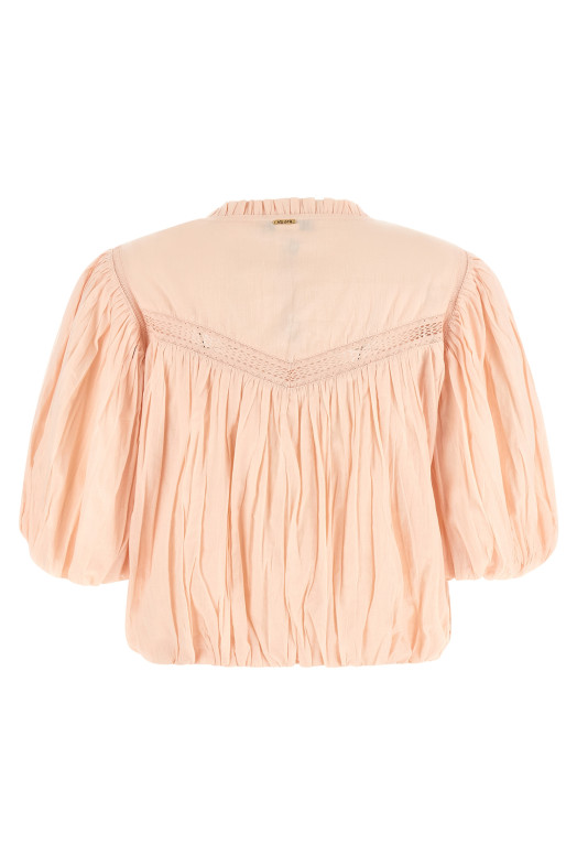 Curled blouse Pink