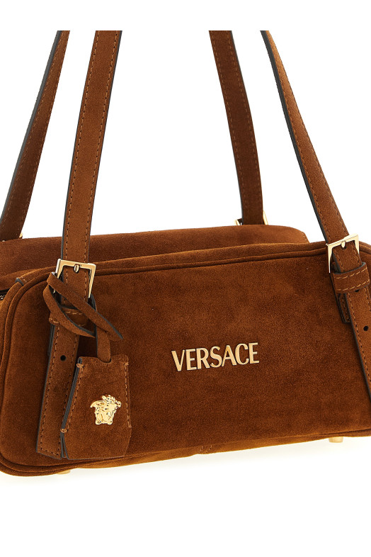 'Versace Tag' Shoulder Bag Brown