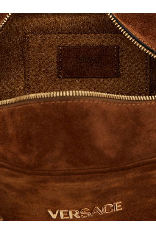 'Versace Tag' Shoulder Bag Brown