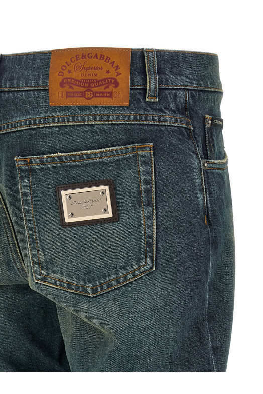 Logo tag jeans Blue