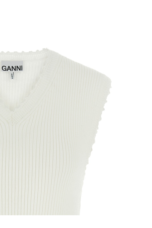 'Cotton Crochet' vest White