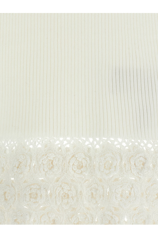 'Cotton Crochet' vest White