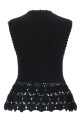 'Cotton Crochet' vest Black