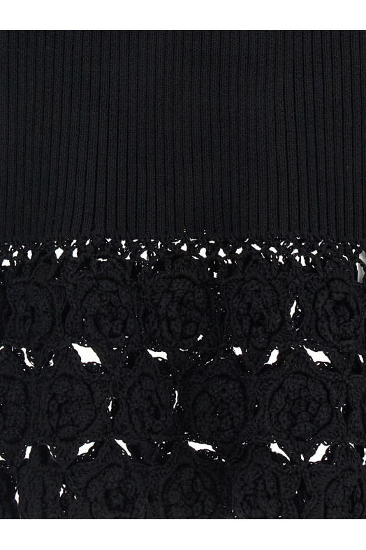 'Cotton Crochet' vest Black