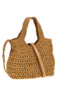 Small raffia shopping bag Beige
