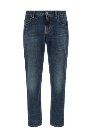 Logo embroidery jeans Blue