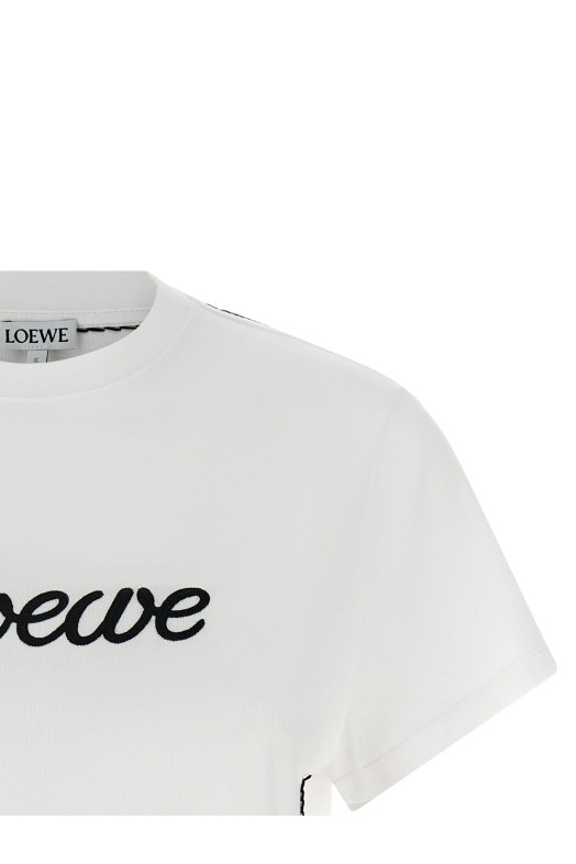 Logo embroidery t-shirt White