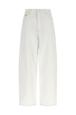 High waist jeans White