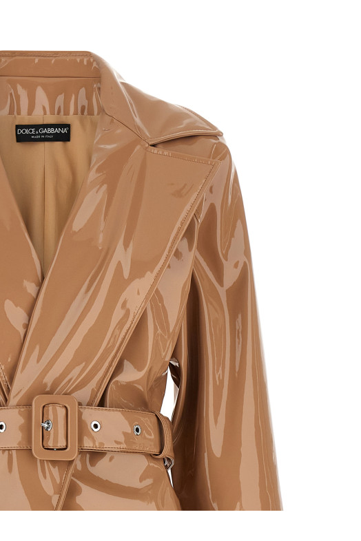 Vinyl trench coat Pink