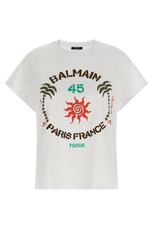 'Club 45' print T-shirt White