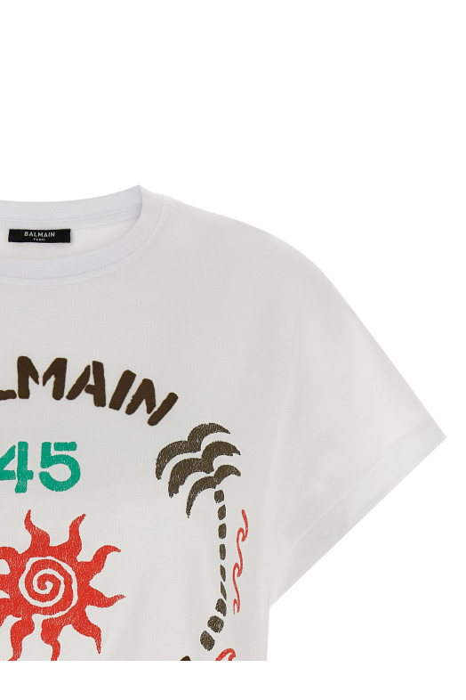'Club 45' print T-shirt White