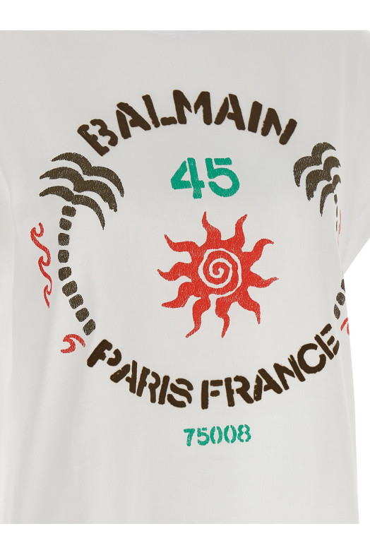 'Club 45' print T-shirt White