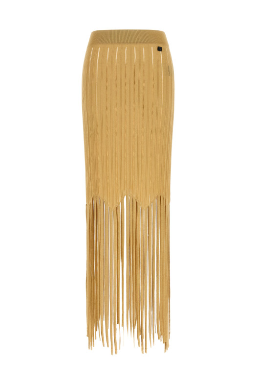 Fringed skirt Beige