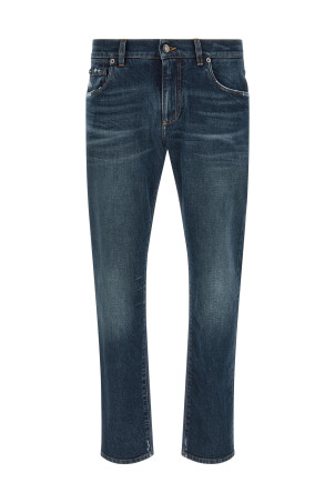 Logo patch jeans Blue