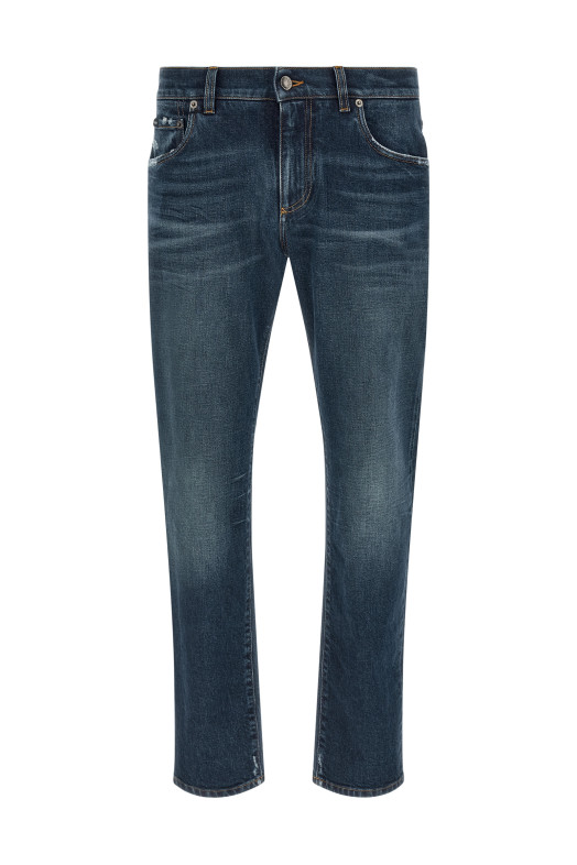 Logo patch jeans Blue