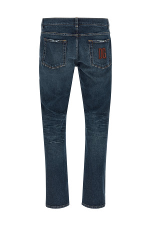 Logo patch jeans Blue