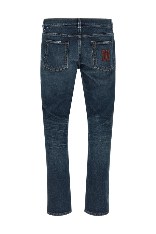 Logo patch jeans Blue