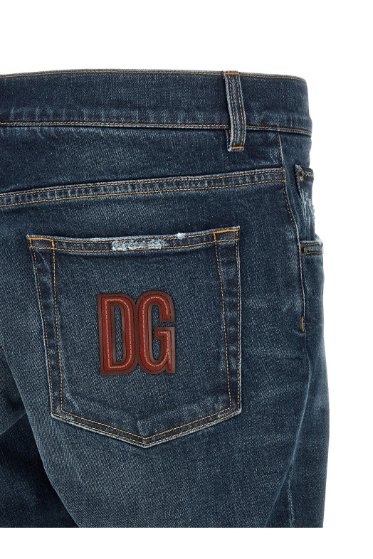 Logo patch jeans Blue