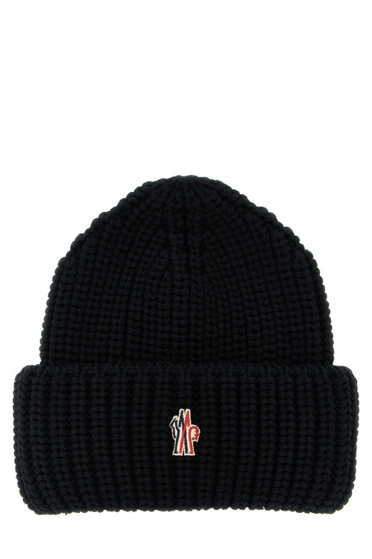 Logo patch beanie Black