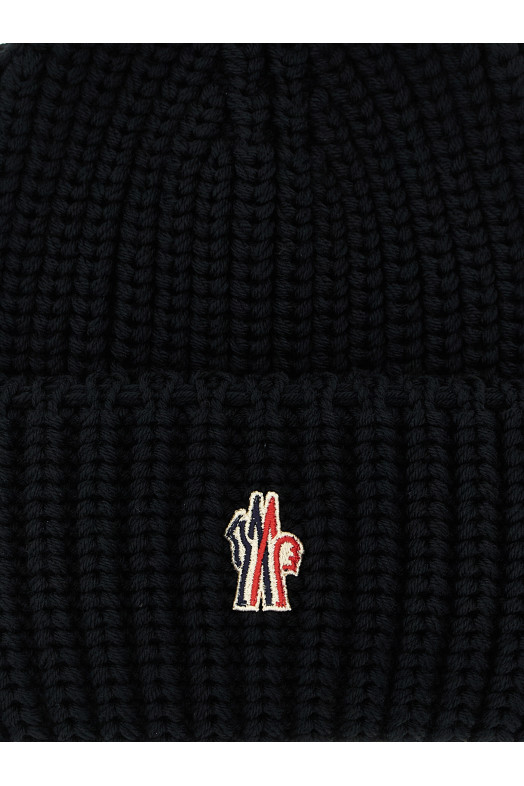 Logo patch beanie Black