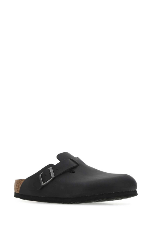 Slate leather Boston slippers Black BIRKENSTOCK (059463)