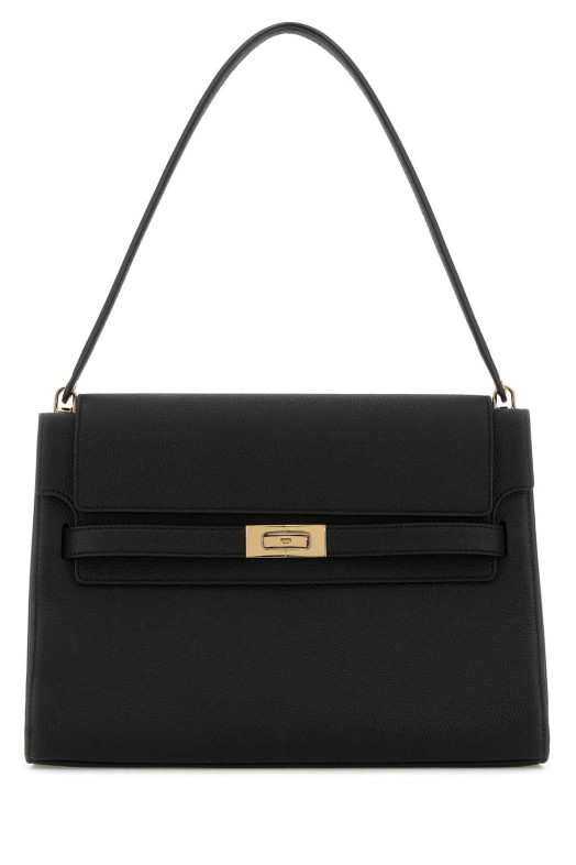 Black leather large Lee Radziwill shoulder bag TORY BURCH (169241)