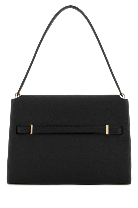 Black leather large Lee Radziwill shoulder bag TORY BURCH (169241)