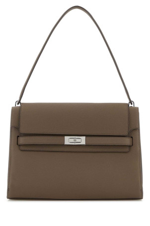 Mud leather large Lee Radziwill shoulder bag Blue TORY BURCH (169241)