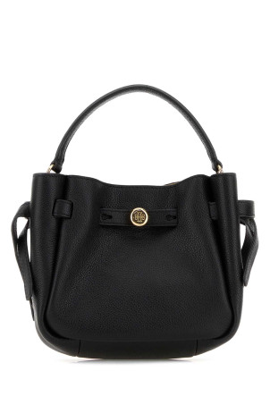 Black leather mini Romy bucket bag TORY BURCH (179988)
