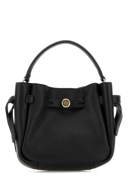 Black leather mini Romy bucket bag TORY BURCH (179988)